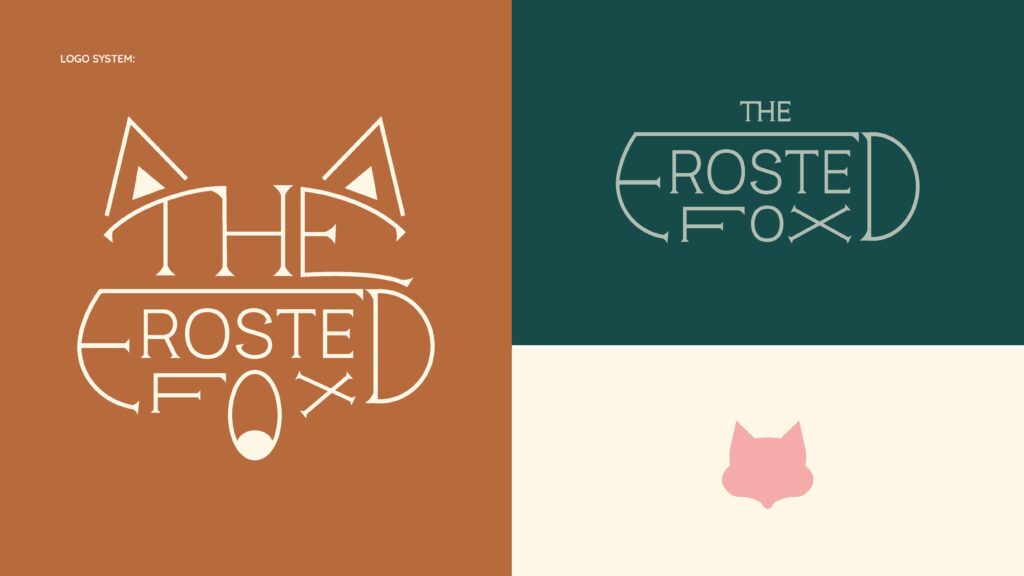 The logo system for The Frosted Fox Cake Shop