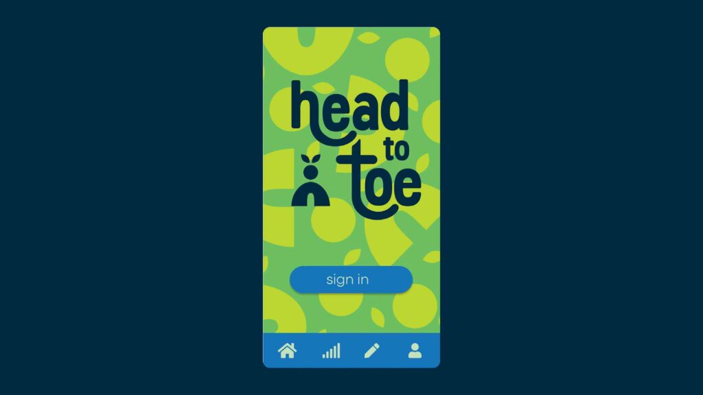 Head to Toe App Home Screen