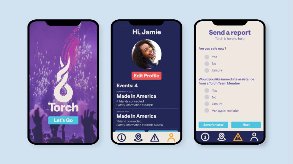 Screens from the Torch app